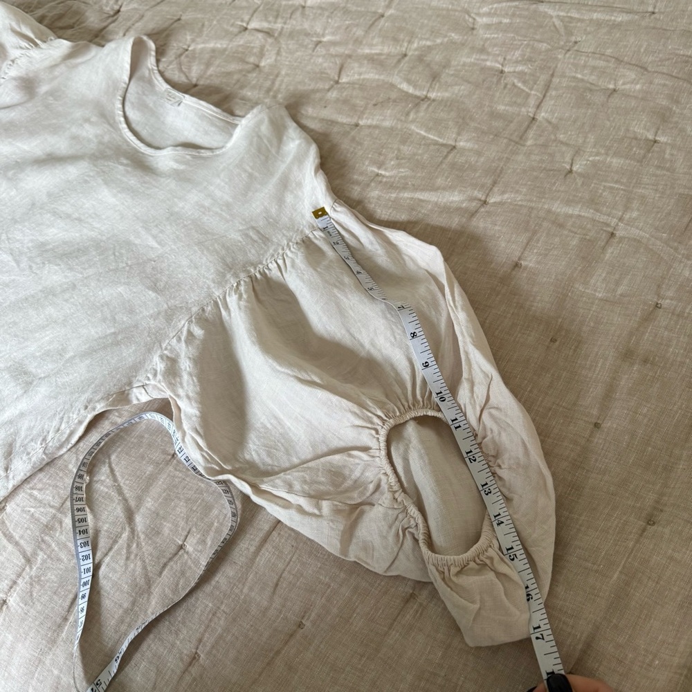 Light Beige Linen Blend Women's Blouse - Relaxed Fit - Picture 11 of 11